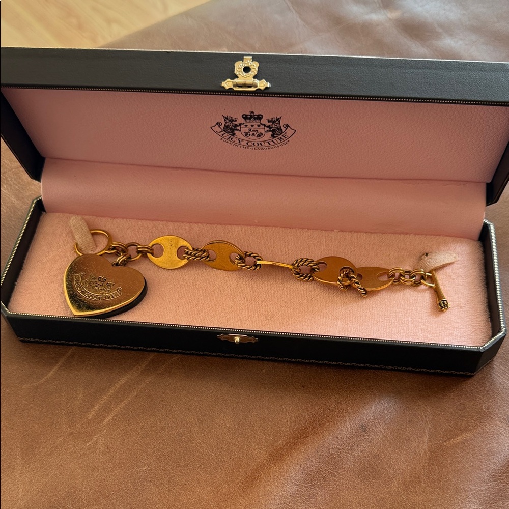 Juicy Couture Gold Heart Charm Bracelet